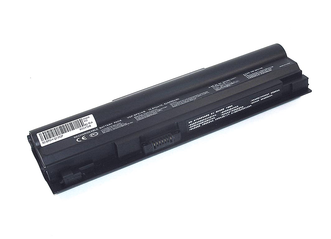 Аккумуляторная батарея для ноутбука Sony BPS14 (VGP-BPL14) 10.8V 4400mAh OEM черная