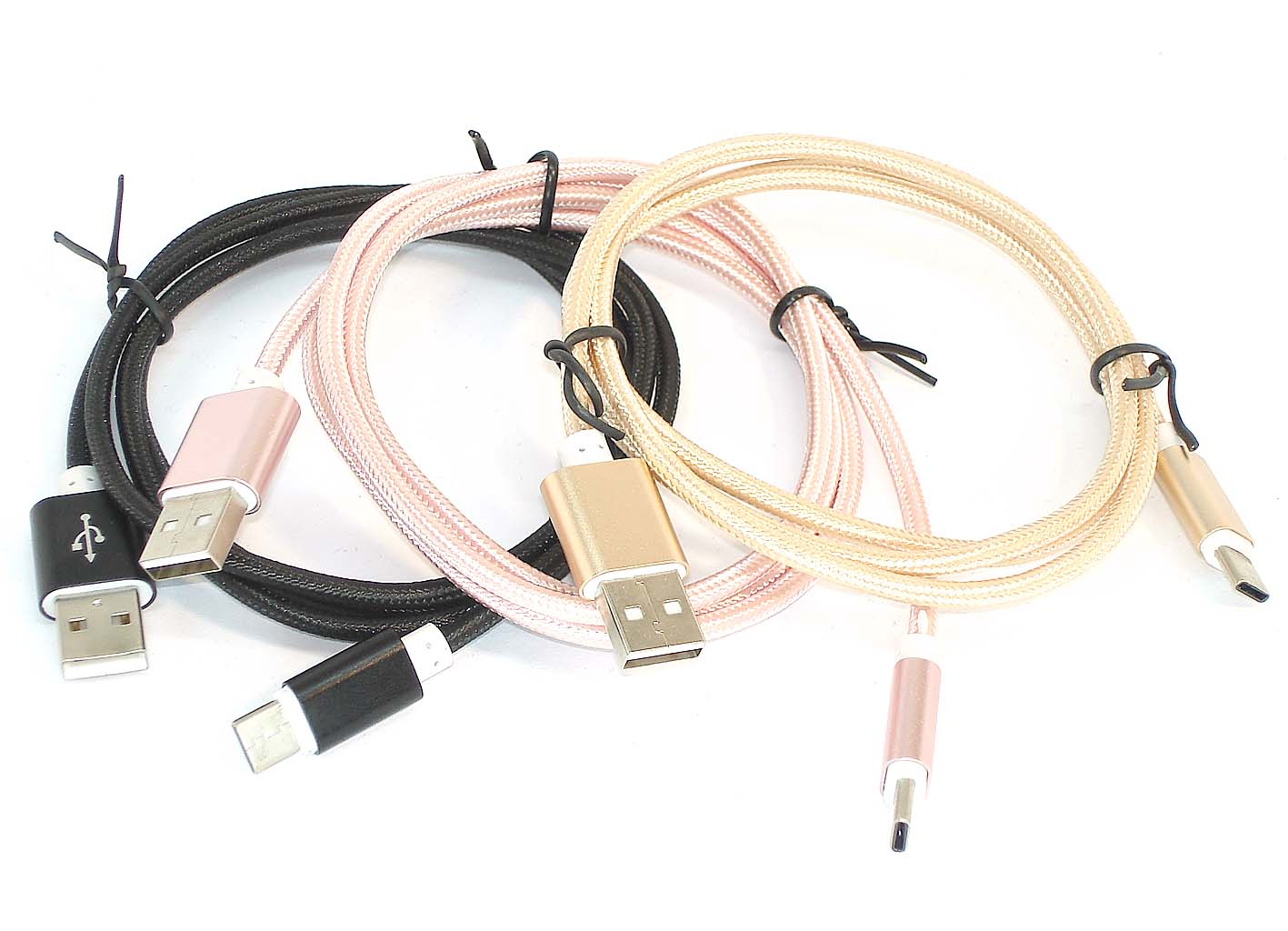 Кабель для зарядки и синхронизации USB Type-C/USB 2.0 в оплетке (1 м) (2,4A) braided Black