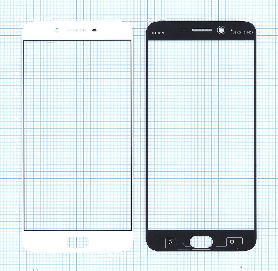 Cтекло для Oppo R9s Plus белое