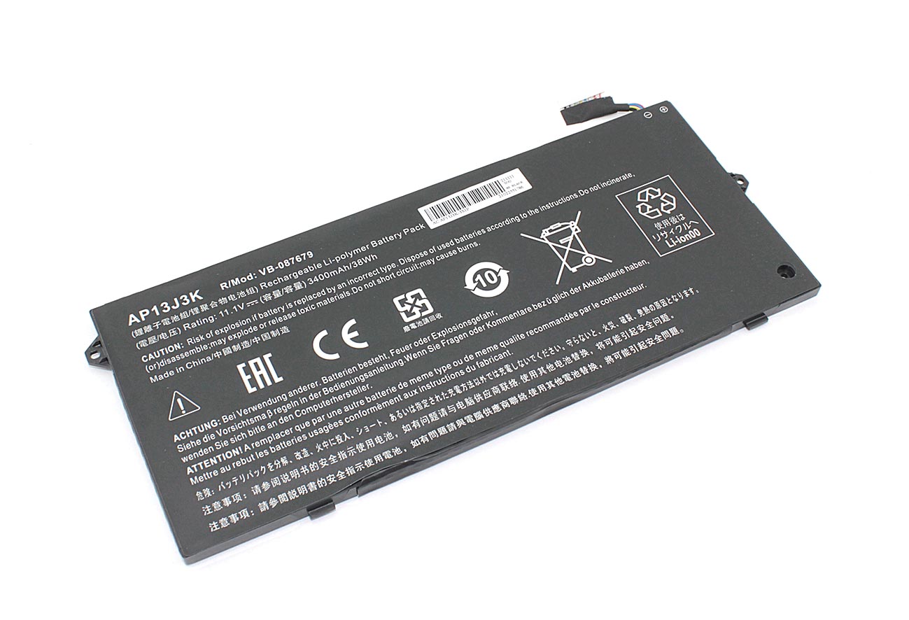 Аккумуляторная батарея для ноутбука Acer Chromebook C720 (AP13J3K) 11.1V 3400mAh OEM