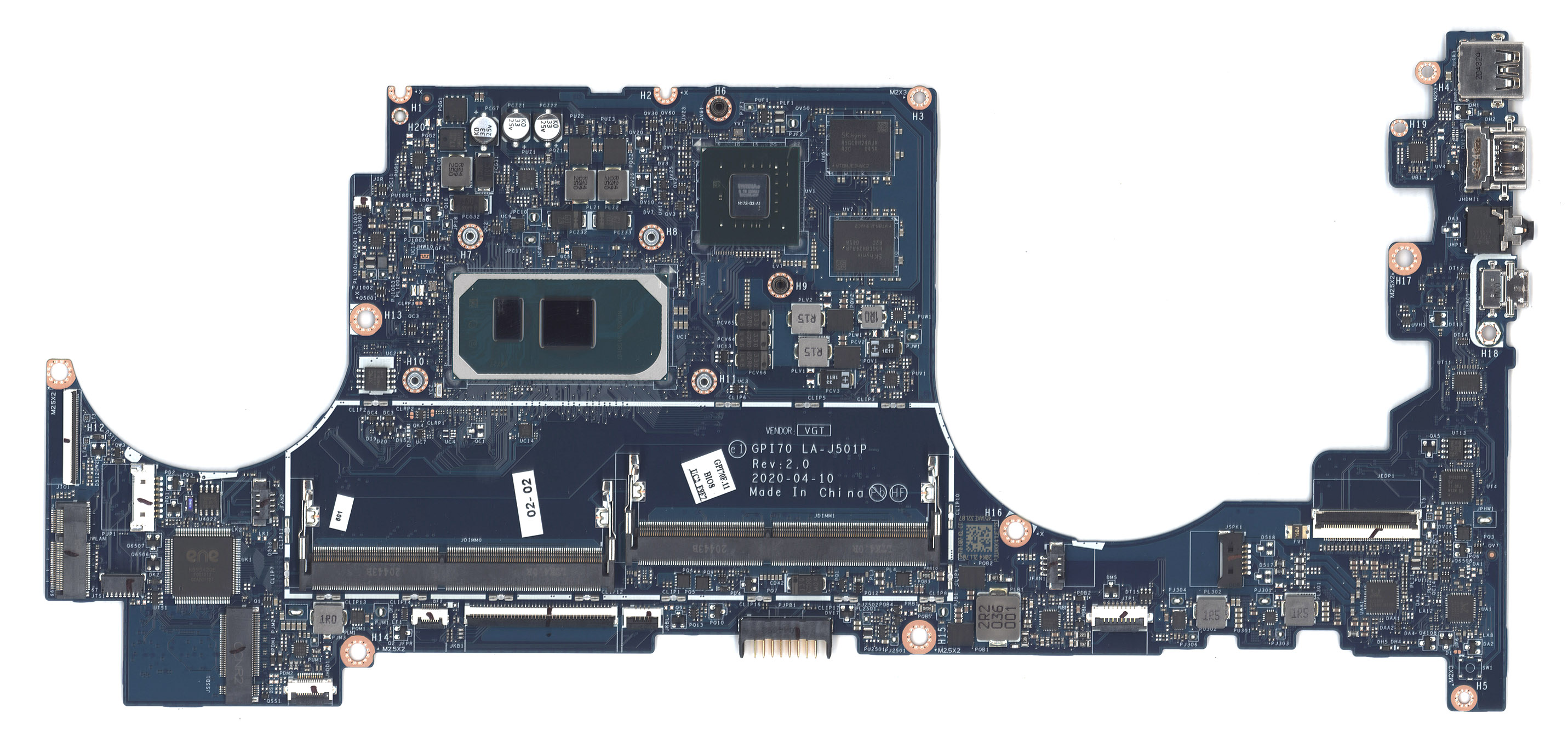 Материнская плата LA-J501P GPI70 HP Envy 17-CG i7-1065G Nvidia MX330