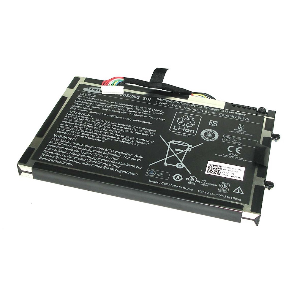 Аккумуляторная батарея для ноутбука Dell Alienware M11X 14.8V 63Wh PT6V8