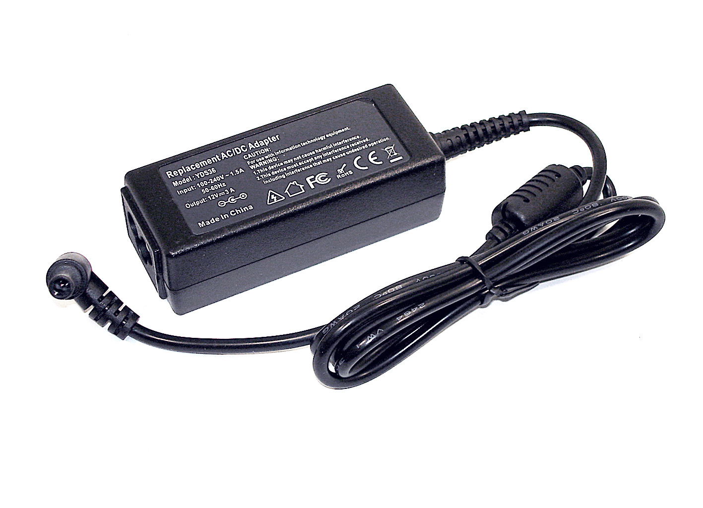 Блок питания для монитора и телевизора LCD 12V 3A 36W (6.5x4.4 mm) OEM