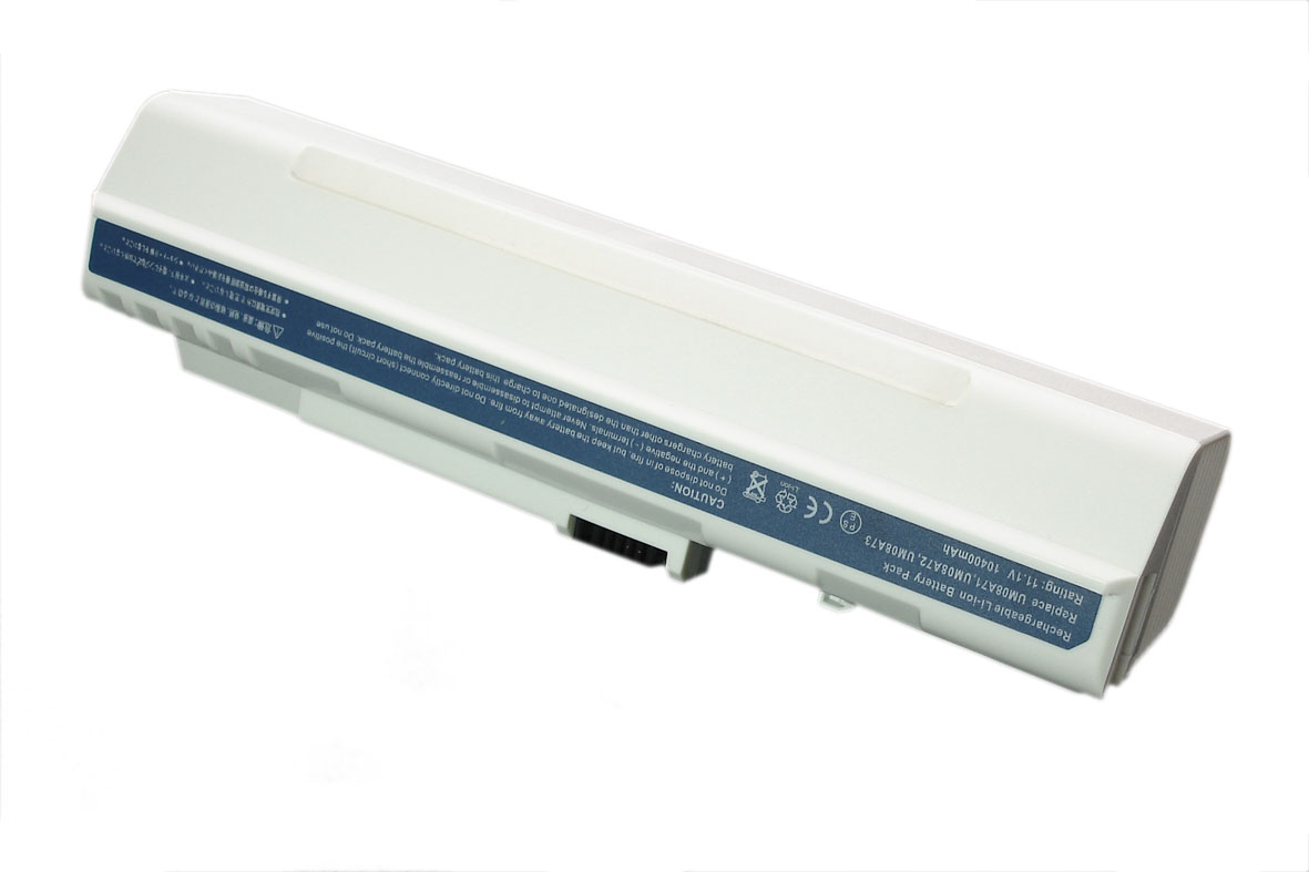 Аккумуляторная батарея для ноутбука Acer Aspire One ZG-5 D150 A110 531h 11.1V 10400mAh OEM белая