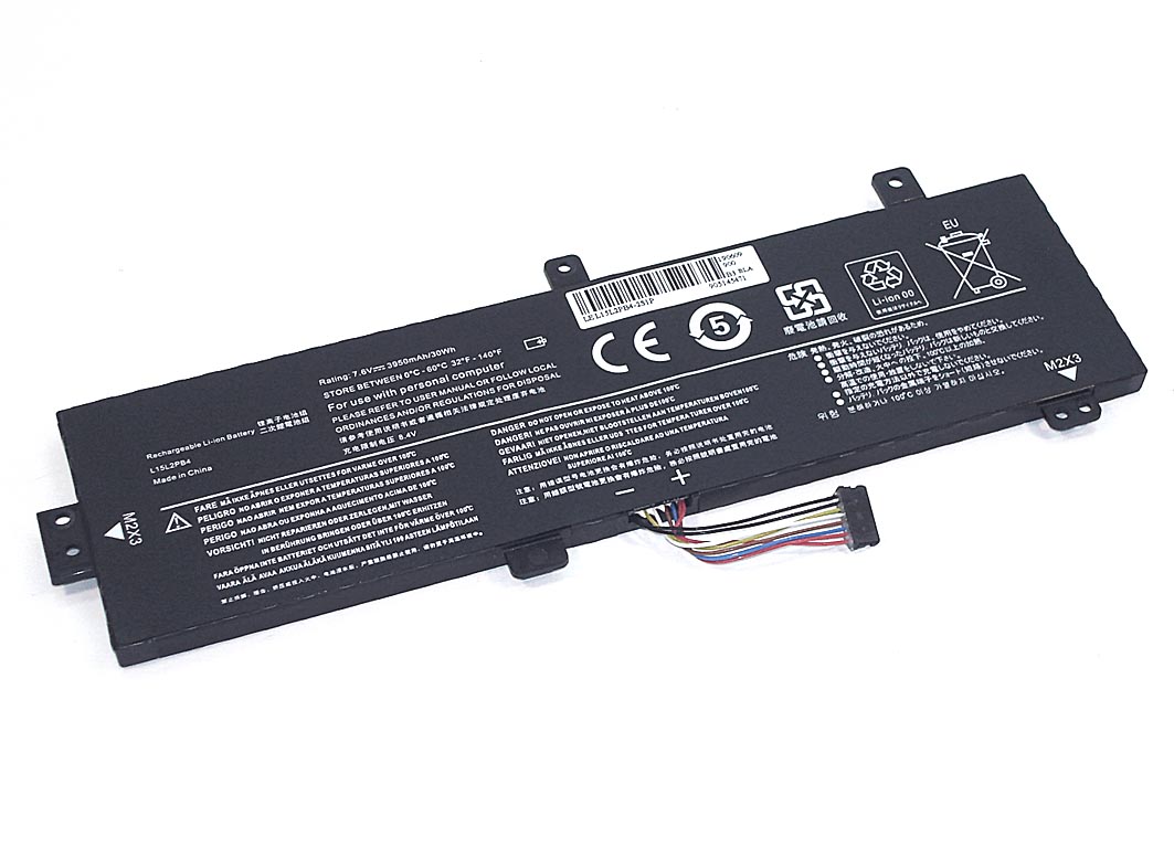 Аккумуляторная батарея для ноутбука Lenovo IdeaPad 310-15ABR (L15L2PB4-2S1P) 7.6V 30Wh OEM черная
