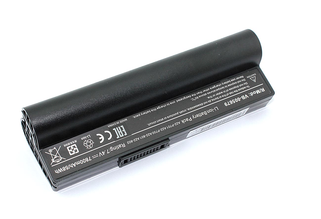 Аккумуляторная батарея для ноутбука Asus A22-700 Eee PC 700 7800mAh OEM черная