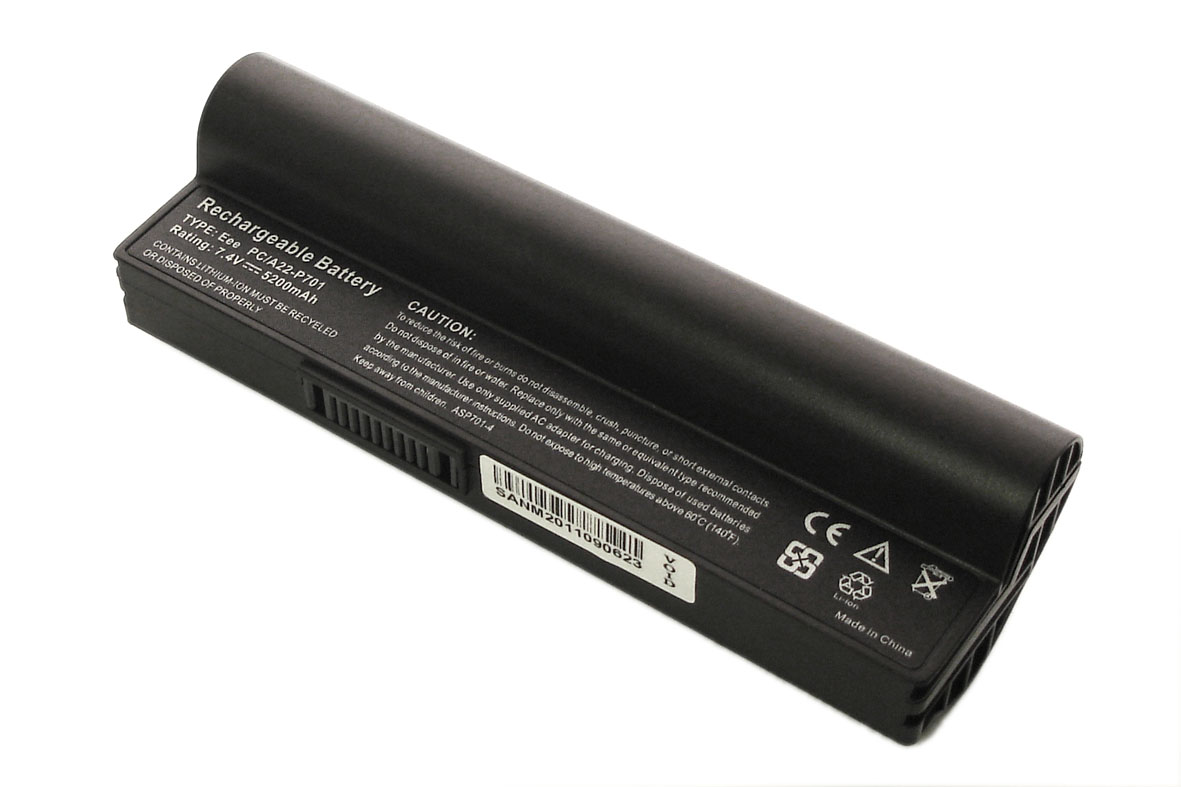Аккумуляторная батарея для ноутбука Asus Eee PC 700 900 5200mAh OEM черная