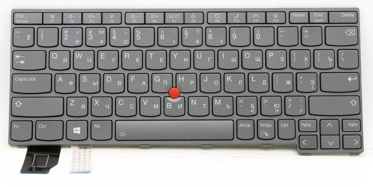 Клавиатура для ноутбука Lenovo ThinkPad X13 Gen 2 серая с подсветкой
