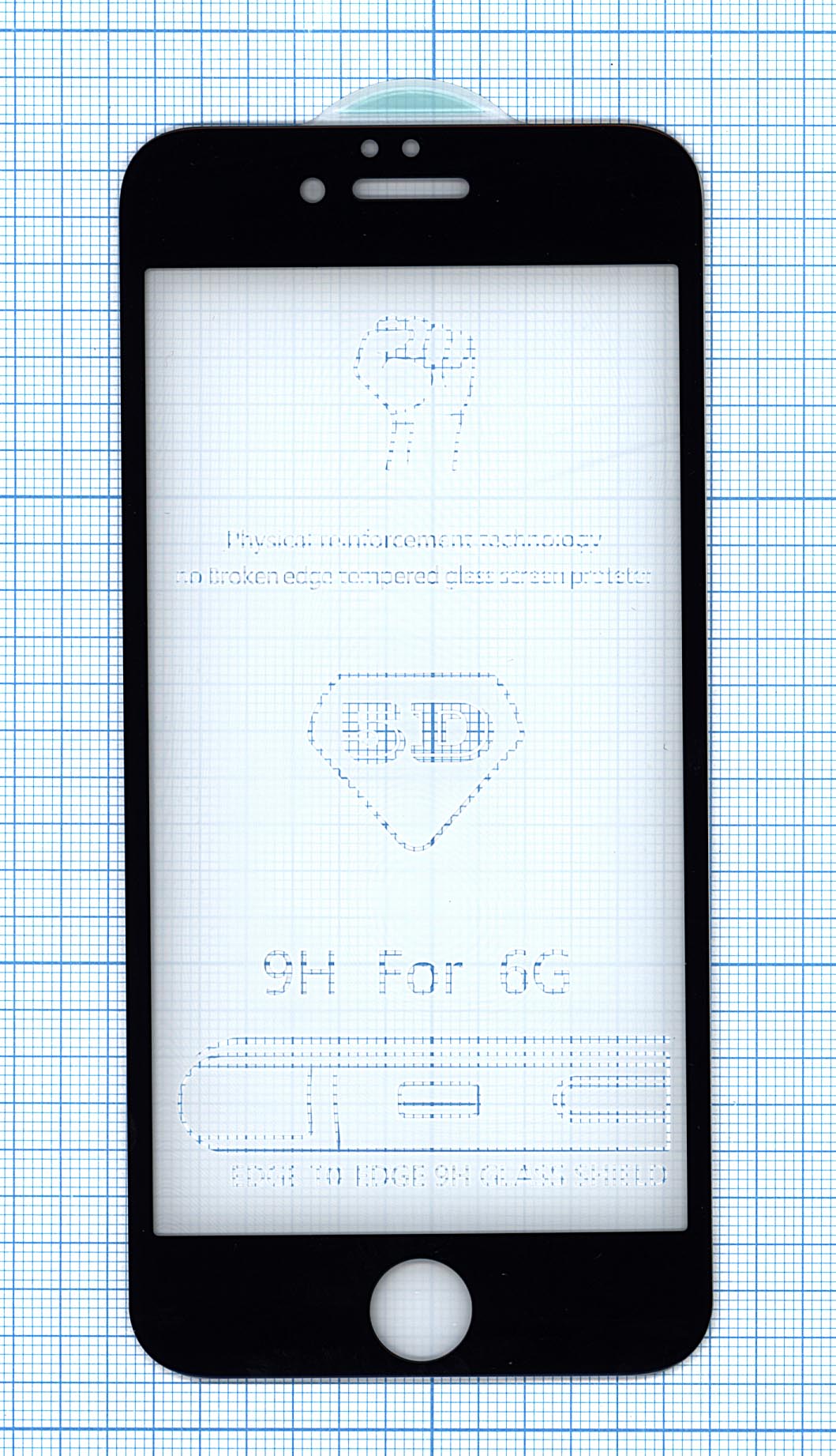 Защитное стекло 5D для Apple iPhone 6/6S черное