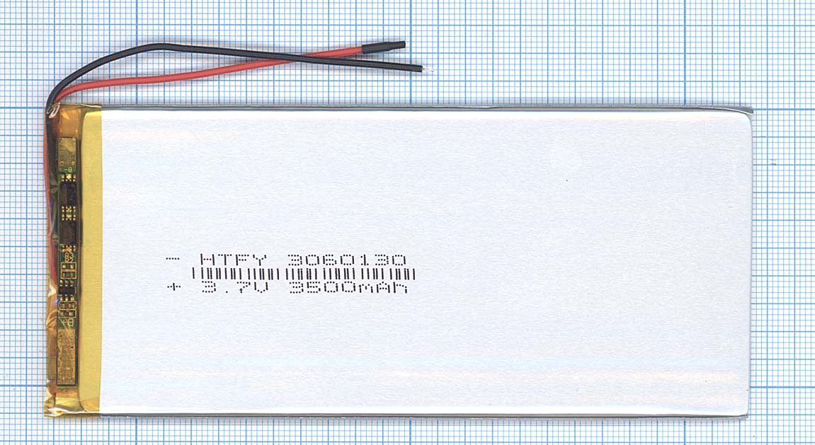 Аккумулятор Li-Pol (батарея) 3*60*130мм 2pin 3.7V/3500mAh