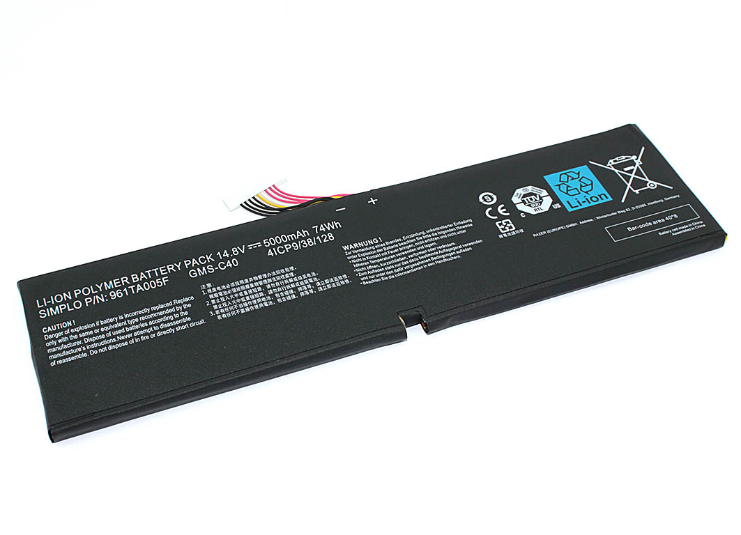 Аккумуляторная батарея для ноутбука Razer Blade Pro 17 (GMS-C40) 14.8V 5000mAh/74Wh