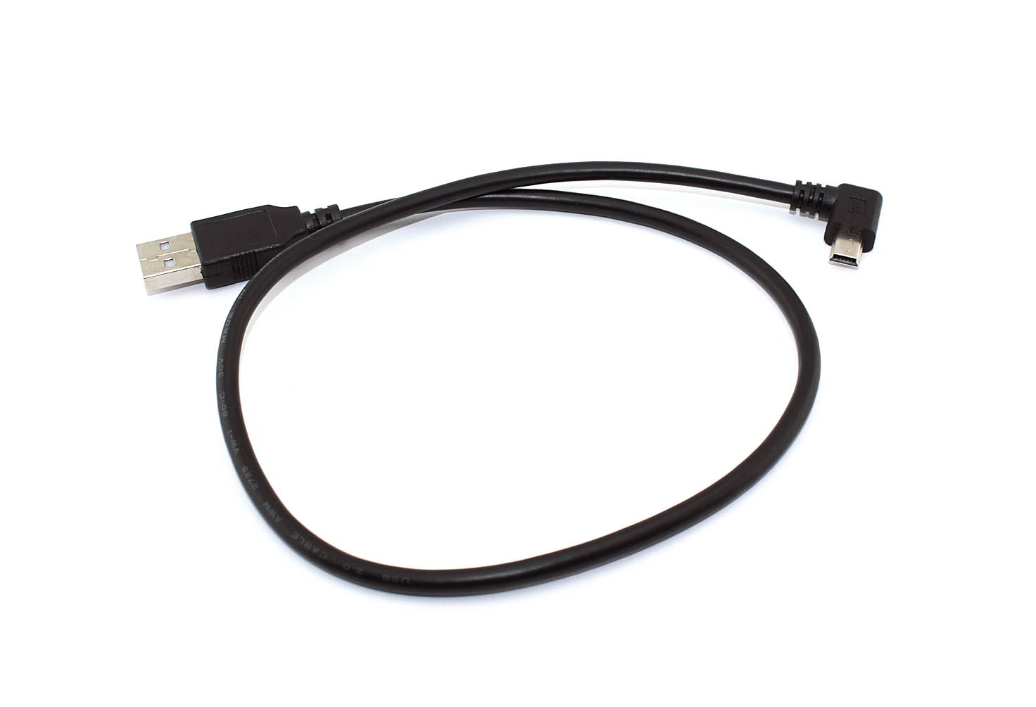 Кабель USB Type A на Mini USB угол влево 0,5 м